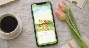 ３月イメージボードカレンダーモックアップ